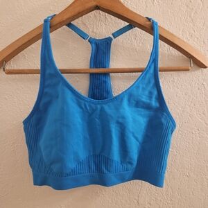 Fabletics Vibrant Blue Racerback Sports Bra Size L